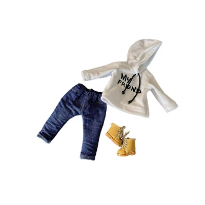 Our Brown Boy Joy Original My Friend White Hoodie Baby Doll 2 5 Our Brown Boy Joy Original My Friend White Hoodie Baby Doll 2 - Image 3