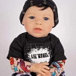 Paradise Galleries Reborn Toddler Boy Doll Lil' Rebel, 21 Inch With Black Rooted Hair And Blue Eyes, Made In GentleTouch Vinyl -Toy Promotion GUEST d3e9cc76 d2f7 4c29 a70a a286f369e480