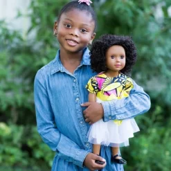 Ikuzi Dolls Pink & Yellow Dress Doll With Black Hair 18" Fashion Doll -Toy Promotion GUEST d8887a42 8182 4ba5 81f1 b1c70b22a368