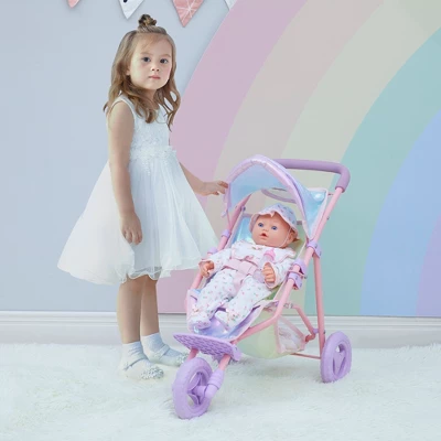 Olivia's Little World Baby Doll Jogging Stroller Buggy Iridescent Color OL-00016 4 Olivia's Little World Baby Doll Jogging Stroller Buggy Iridescent Color OL-00016 - Image 2