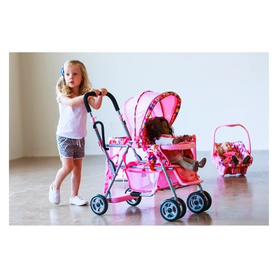 Joovy Baby Doll Caboose Tandem Stroller - Pink Dot 7 Joovy Baby Doll Caboose Tandem Stroller - Pink Dot - Image 5
