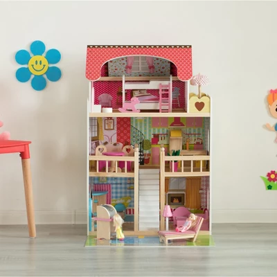 ShpilMaster Wooden Doll House With Toys And Furniture Accessories With LED Light For Ages 3+ 8 ShpilMaster Wooden Doll House With Toys And Furniture Accessories With LED Light For Ages 3+ - Image 6