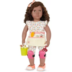 Our Generation Nahla With Storybook & Accessories 18" Posable Gardening Doll