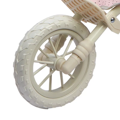 Olivia's Little World - Polka Dots Princess Baby Doll Twin Jogging Stroller - Pink & Gray 6 Olivia's Little World - Polka Dots Princess Baby Doll Twin Jogging Stroller - Pink & Gray - Image 4