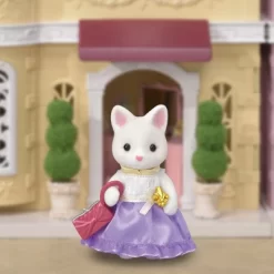 Calico Critters Town Series Silk Cat, Collectible Doll Figure With Fashion Accessories