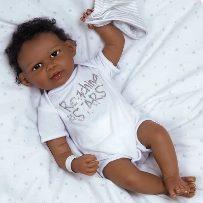 Paradise Galleries Reborn Newborn Doll In Silicone Vinyl Baby Bundles: Reaching For The Stars, 19 Inch 7-Piece Ensemble 4 Paradise Galleries Reborn Newborn Doll In Silicone Vinyl Baby Bundles: Reaching For The Stars, 19 Inch 7-Piece Ensemble - Image 2