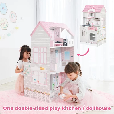 Teamson Kids 'Wonderland' Children's 2 In 1 Doll House & Play Kitchen TD-12515P 5 Teamson Kids 'Wonderland' Children's 2 In 1 Doll House & Play Kitchen TD-12515P - Image 3