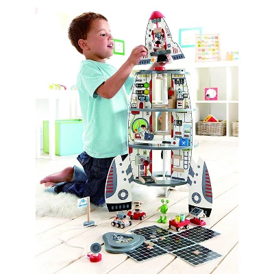 Hape Multi Level 4 Tier 37 Piece Wooden Discovery Spaceship Center Kids Activity Play Set With Multiple Rooms And Accessories 7 Hape Multi Level 4 Tier 37 Piece Wooden Discovery Spaceship Center Kids Activity Play Set With Multiple Rooms And Accessories - Image 5