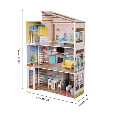 Olivia's Little World By Teamson Kids Wooden Dreamland Mediterranean Dollhouse Set 6 Olivia's Little World By Teamson Kids Wooden Dreamland Mediterranean Dollhouse Set - Image 4