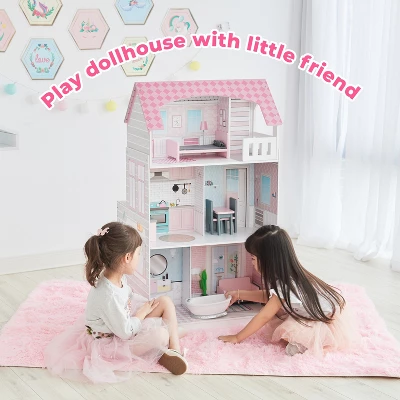 Teamson Kids 'Wonderland' Children's 2 In 1 Doll House & Play Kitchen TD-12515P 7 Teamson Kids 'Wonderland' Children's 2 In 1 Doll House & Play Kitchen TD-12515P - Image 5